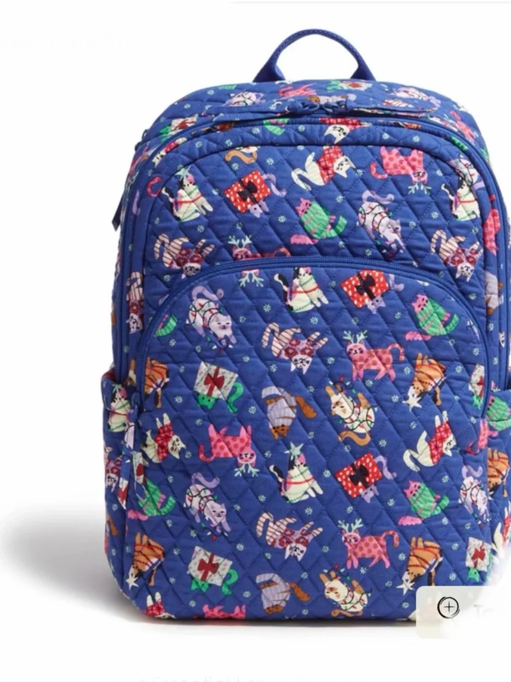 Vera Bradley Essential Large Backpack in Catnip Christmas NWT